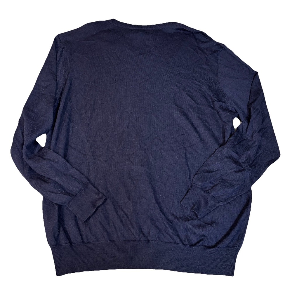 Tahari Extra Fine Italian Merino Wool Lightweight V-Neck Men's Sweater XXL Navy - Picture 8 of 9